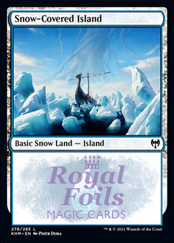 **1x FOIL Snow-Covered Island #278** KHM MTG Kaldheim Common MINT basic snow land blue