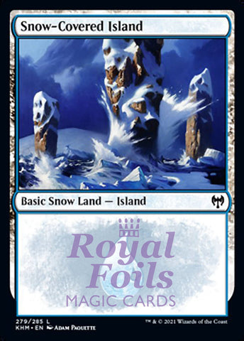 **1x FOIL Snow-Covered Island #279** KHM MTG Kaldheim Common MINT basic snow land blue