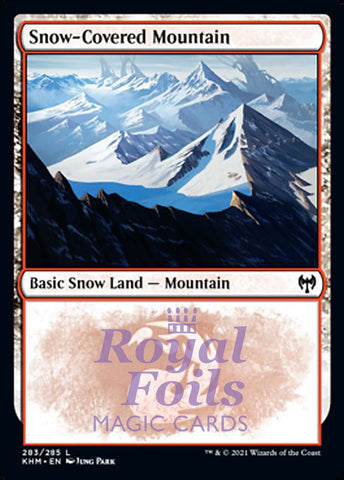 Snow-Covered Mountain #283 2x FOIL KHM MTG Kaldheim Common MINT basic snow land red