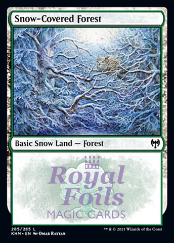 **2x FOIL Snow-Covered Forest #285** KHM MTG Kaldheim Common MINT basic snow land green