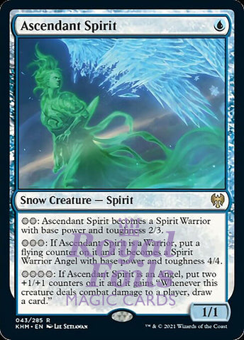 **1x FOIL Ascendant Spirit** KHM MTG Kaldheim Rare MINT blue