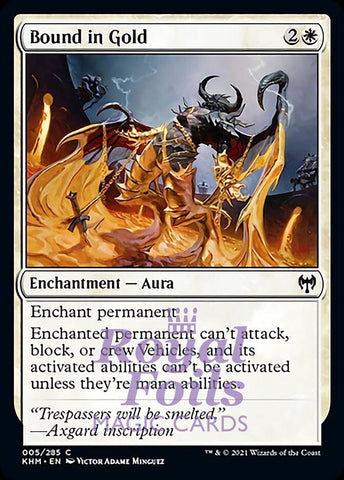 Bound in Gold 4x FOIL KHM MTG Kaldheim Common MINT white