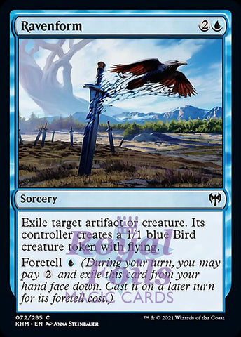 Ravenform 2x FOIL KHM MTG Kaldheim Common MINT blue