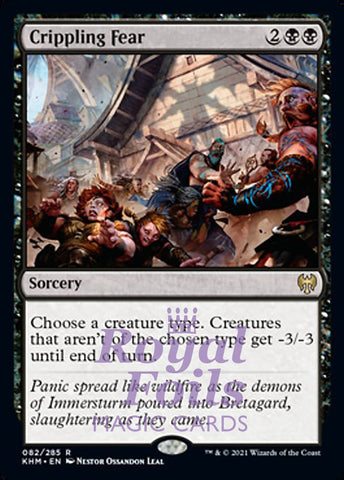 Crippling Fear 1x FOIL KHM MTG Kaldheim Rare MINT black