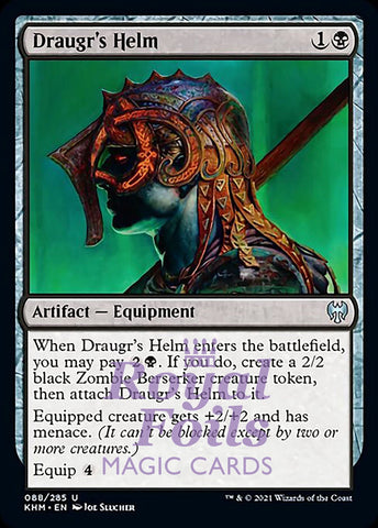 Draugr's Helm 4x FOIL KHM MTG Kaldheim Uncommon MINT artifact black