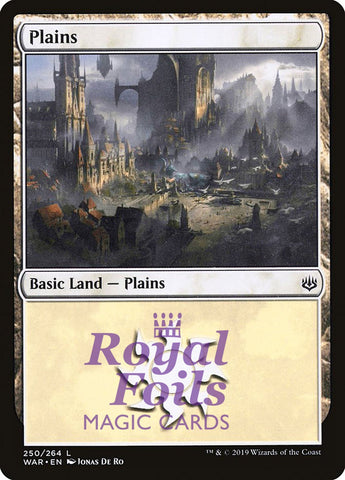 **3x FOIL Plains #250** WAR MTG War of the Spark Basic Land MINT white